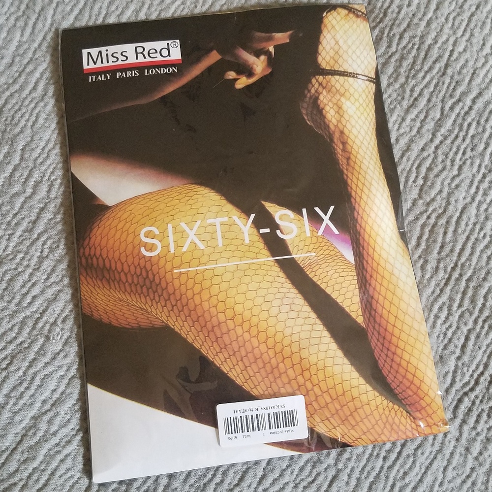 Miss Red Jeweled open fishnet hosiery